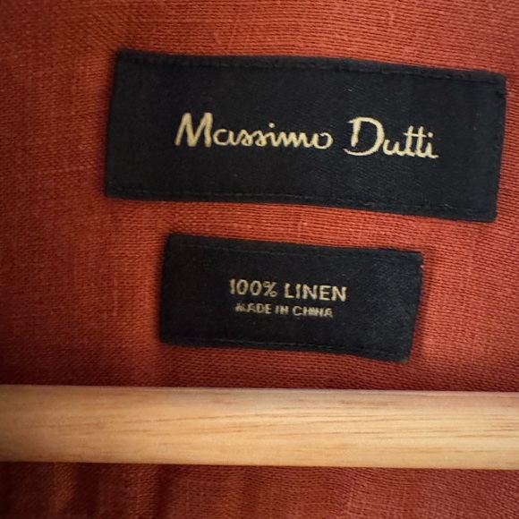 Massimo Dutti Rust Linen Shirt - Picture 2 of 3